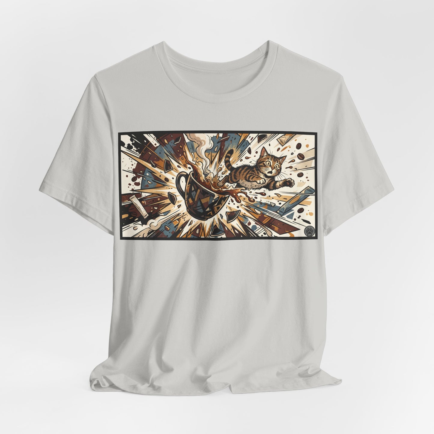 VOID - Coffee Cup Explosion Art Tee — Retro Abstract Coffee Splash T-Shirt