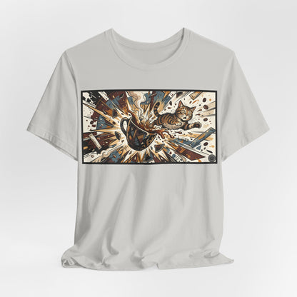 VOID - Coffee Cup Explosion Art Tee — Retro Abstract Coffee Splash T-Shirt
