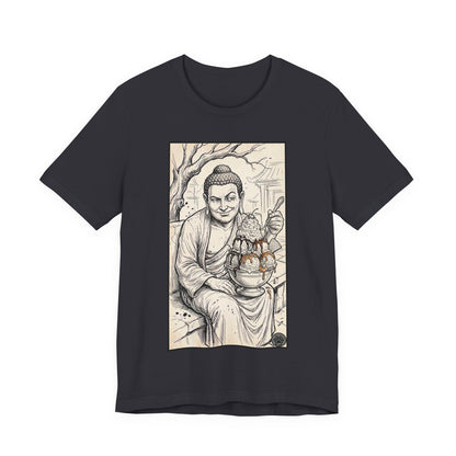 Bad Buddha Sundae Sketch Tee — Religious Humor Buddha Graphic T-Shirt