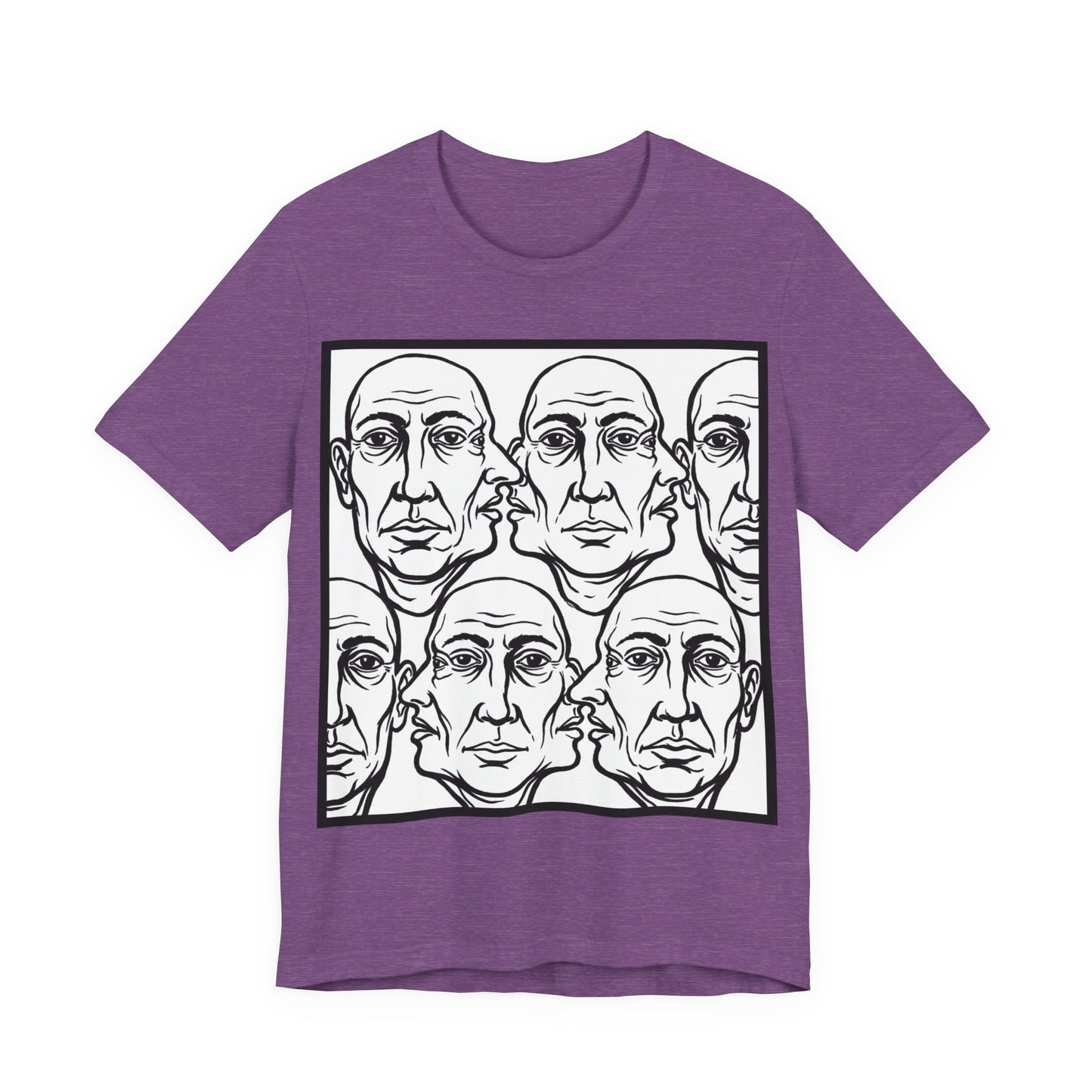 HotGossip - Version 2 - Monochrome Repeating Faces Tee – Abstract Expressionist Portrait T-Shirt