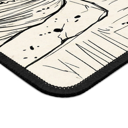 BadBuddha - Cheeseburger - Buddha Eating Burger Gaming Mouse Pad – Quirky Zen Desk Mat