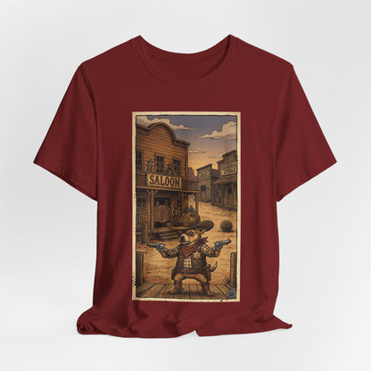 SheriffPaco - Vertical - Chihuahua Sheriff Western Saloon Showdown T-Shirt — Vintage Cowboy Sheriff Puppy Dog Graphic Tee