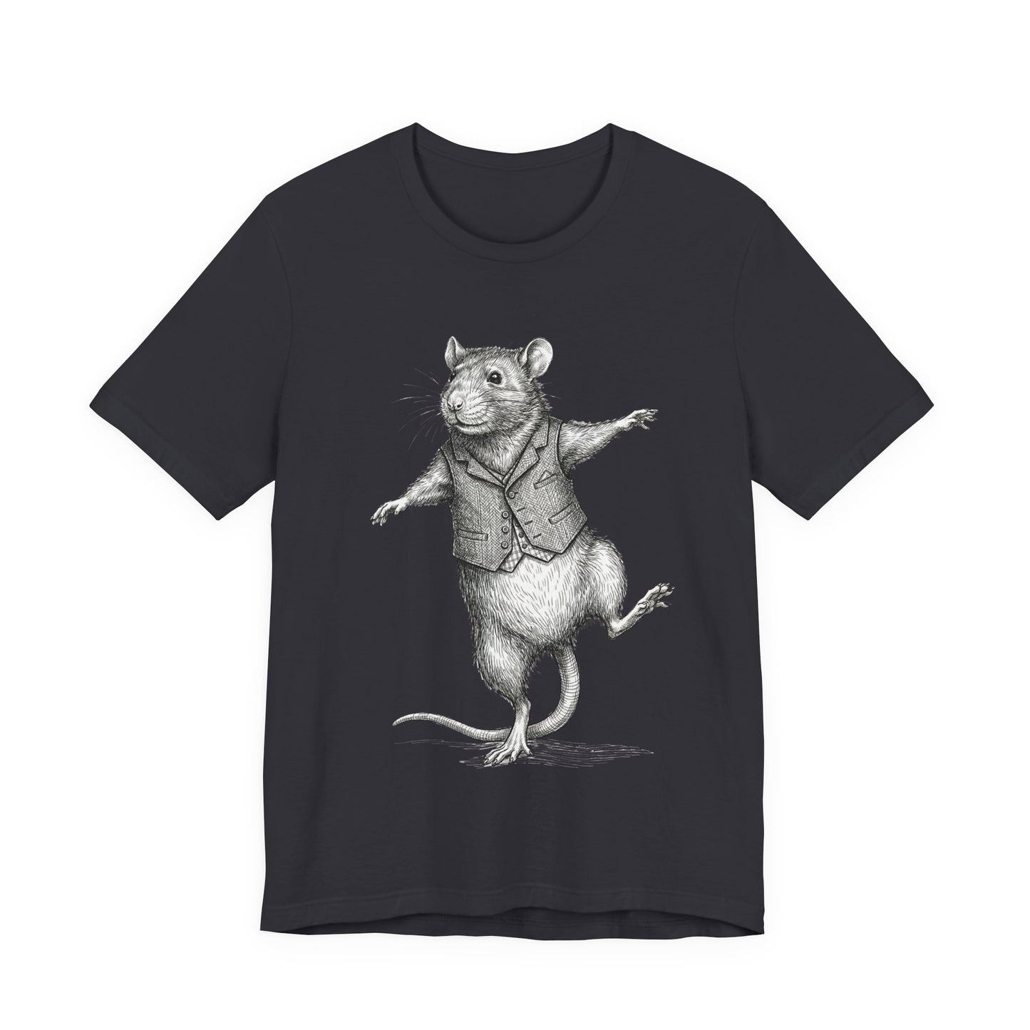 Ratney - "Just a Little Dance!" - Dancing Rat Graphic Tee - Vintage Illustration T-Shirt