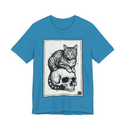 DarkArts Collection - Cat & Skull 3 Graphic Tee — Gothic Cat Skull T‑Shirt