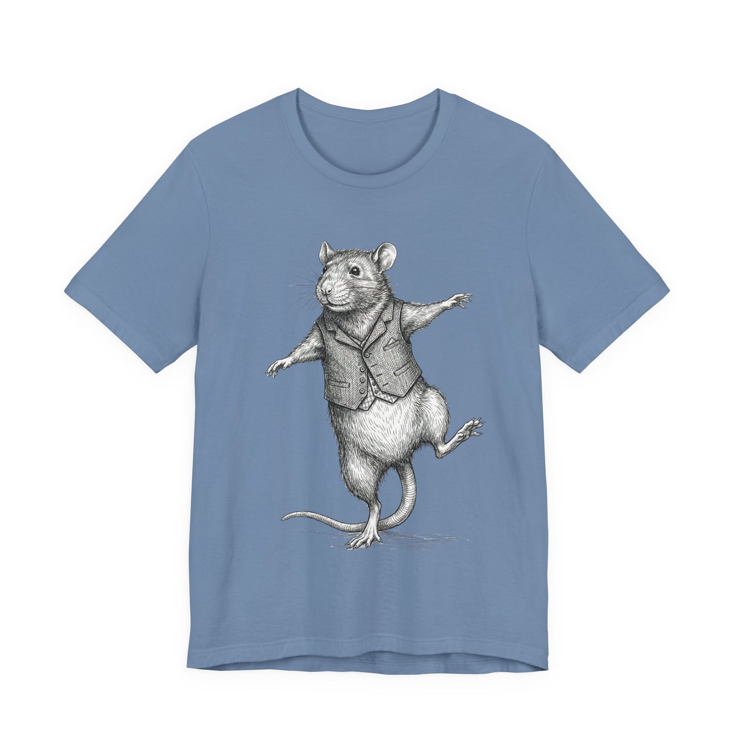Ratney - "Just a Little Dance!" - Dancing Rat Graphic Tee - Vintage Illustration T-Shirt