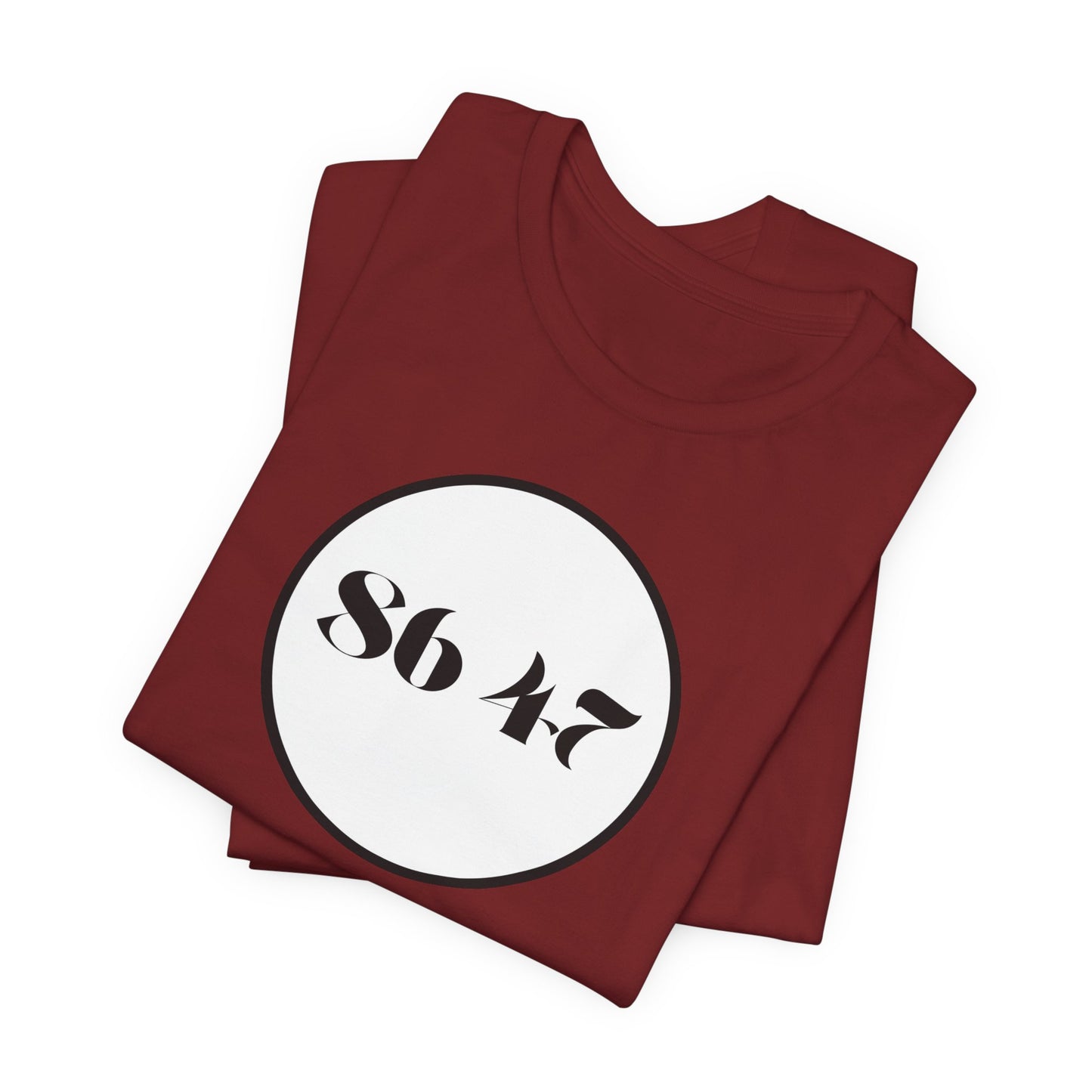 86 47 - Clean, Clear & Concise - Vintage Circle Number Tee — "86 47" Graphic T-Shirt