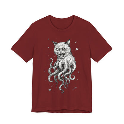 AlienCat In Space! - Cat-Octopus Hybrid Tee — Surreal Space Graphic T-Shirt