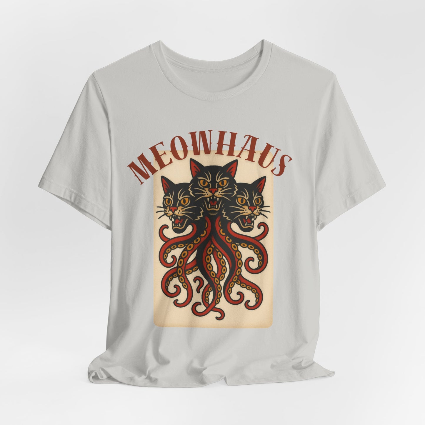 The Magic Three - Vintage Tattoo Meowhaus Cat-Octopus Graphic Tee