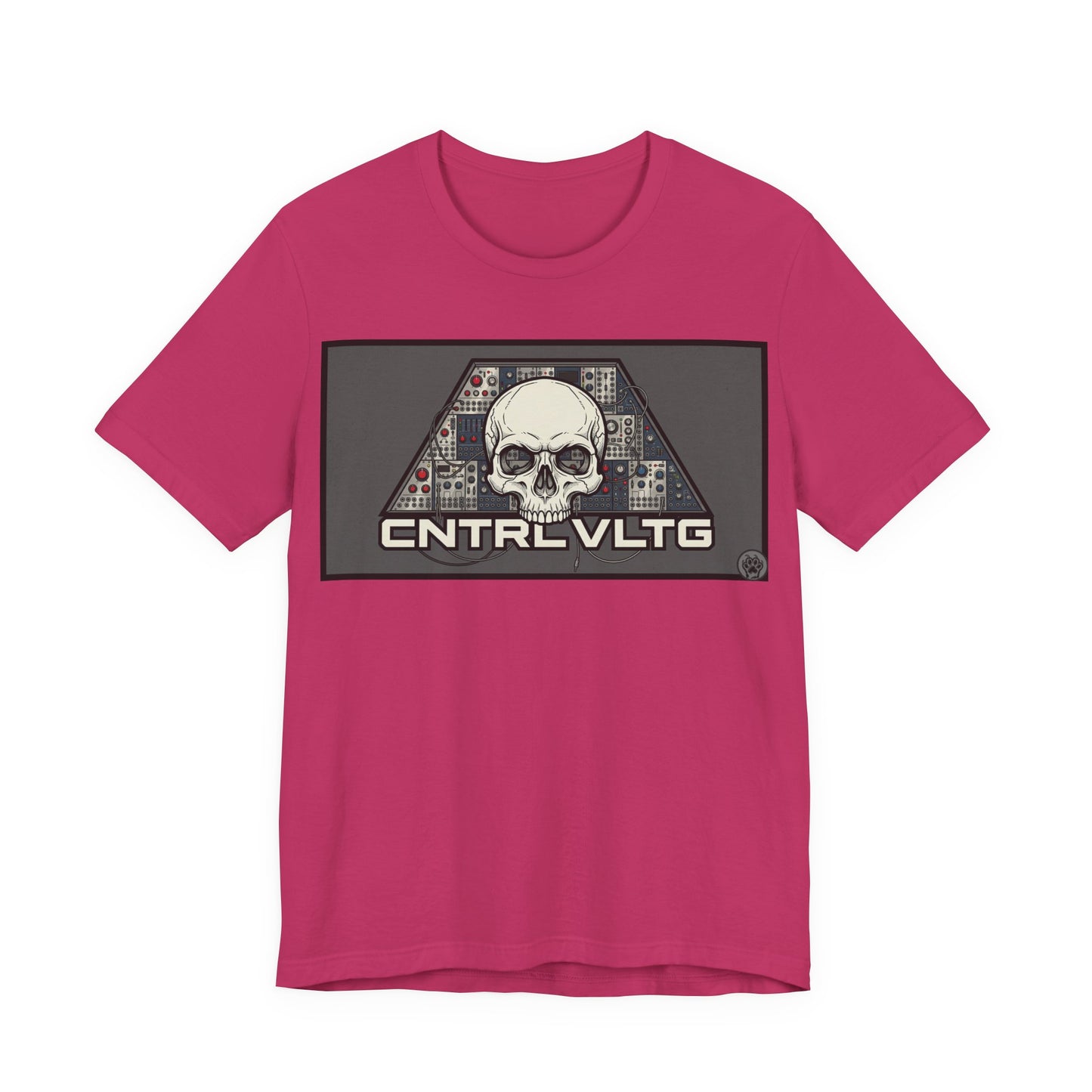 CV Control Voltage - TriBase Grey - Skull Modular Synth Analog Circuit 'CNTRL VLTG' Graphic Tee - Retro Tech Skull T-Shirt