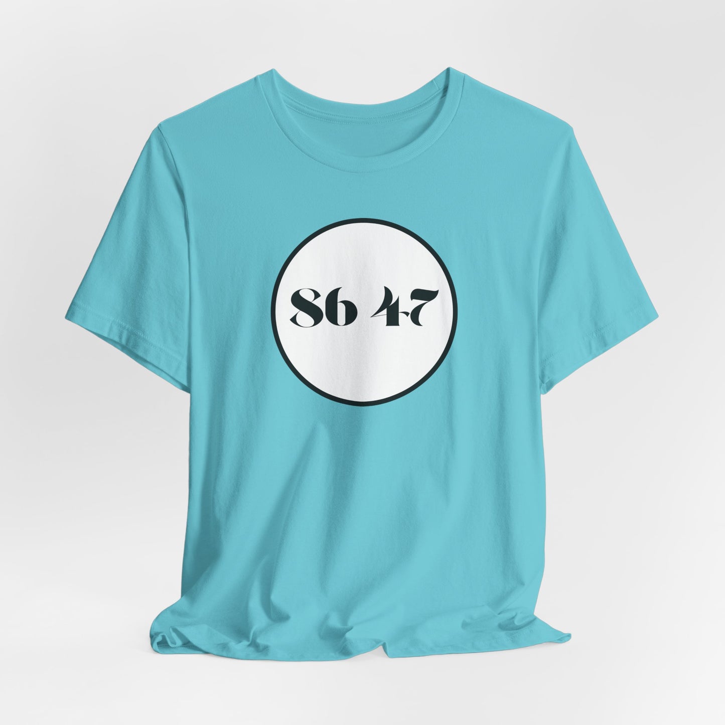 86 47 - Clean, Clear & Concise - Vintage Circle Number Tee — "86 47" Graphic T-Shirt