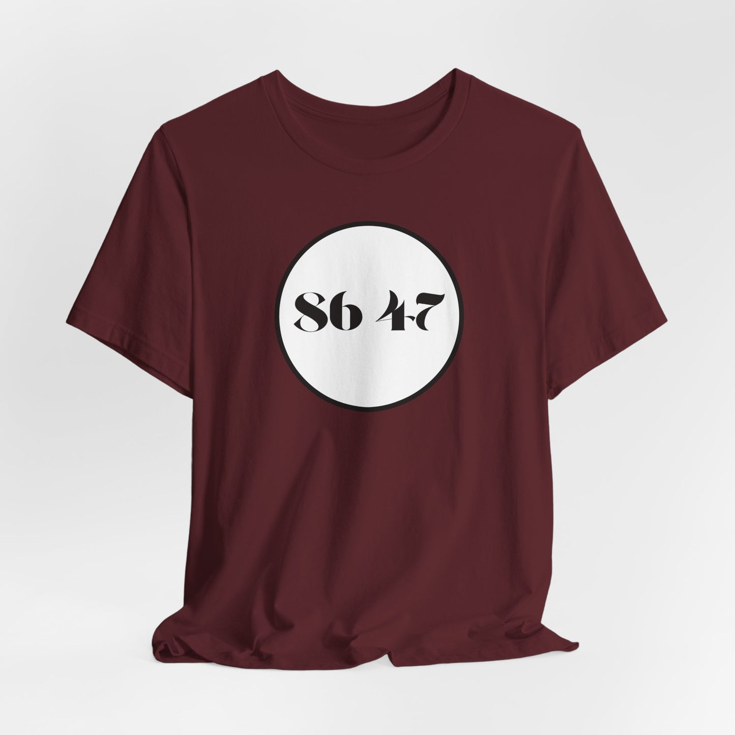 86 47 - Clean, Clear & Concise - Vintage Circle Number Tee — "86 47" Graphic T-Shirt