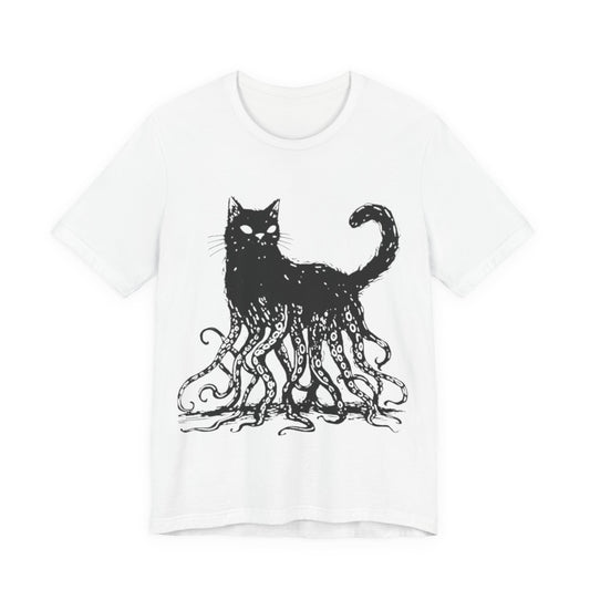 OctoCat Original T‑Shirt — Black Ink Mythical Cat with Octopus Tentacles Graphic Tee