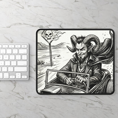 BLZB - HotRod - Devil Driver Gaming Mouse Pad — Gothic Skull Road Trip Desk Mat