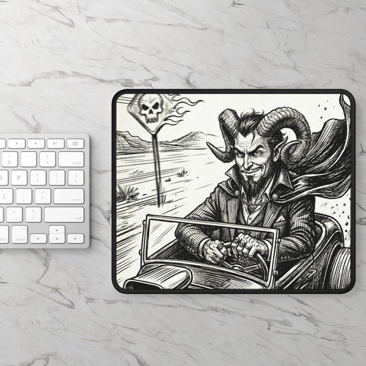 BLZB - HotRod - Devil Driver Gaming Mouse Pad — Gothic Skull Road Trip Desk Mat