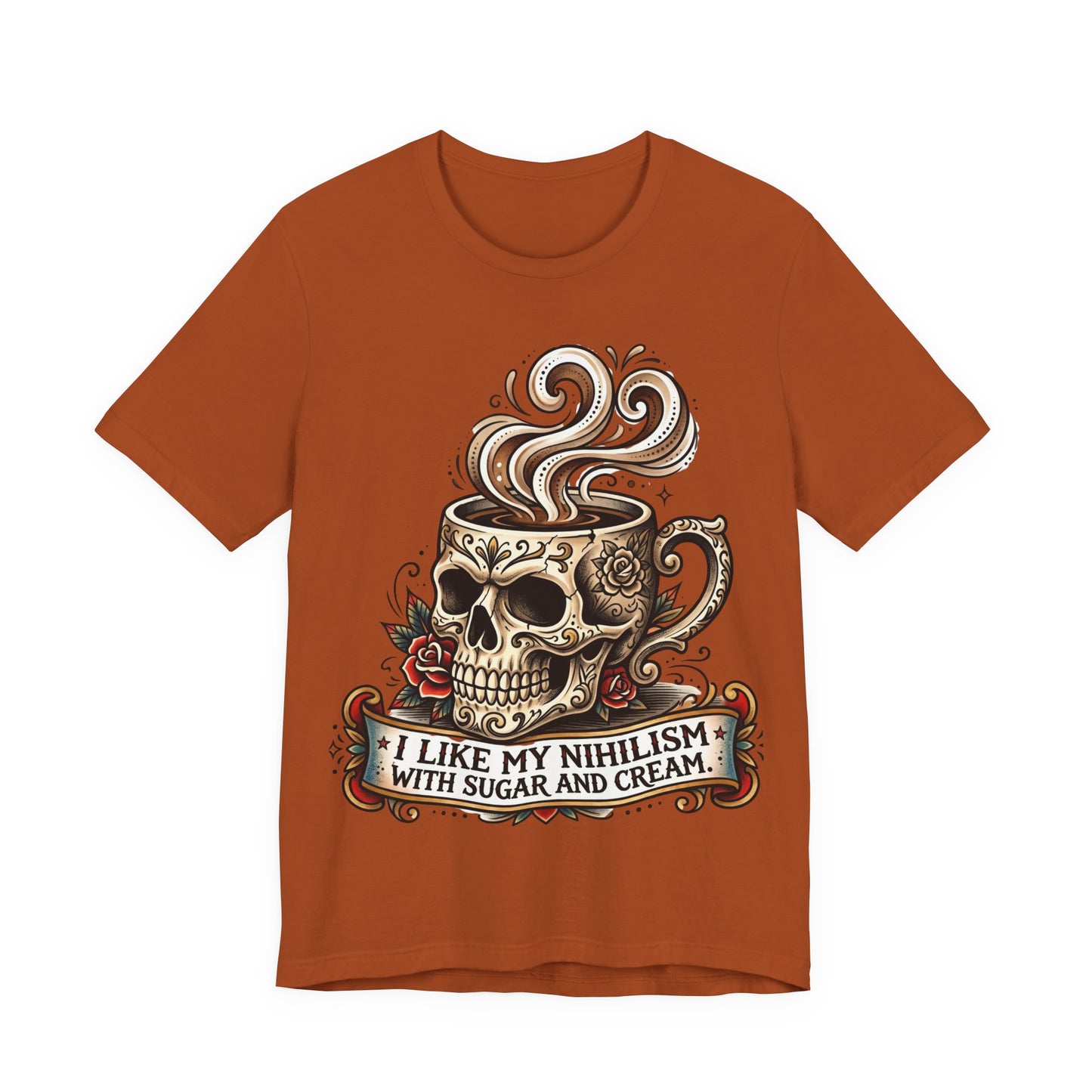VOID - Skull Coffee Tee — "I Like My Nihilism With Sugar and Cream" Graphic T-Shirt