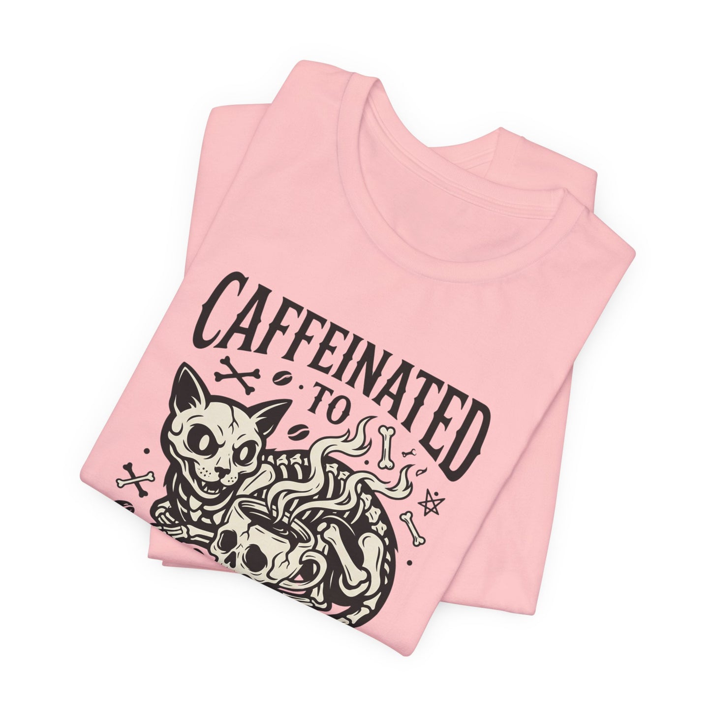 VOID - Caffeinated to the Grave Tee - Coffee Cat Humor Shirt