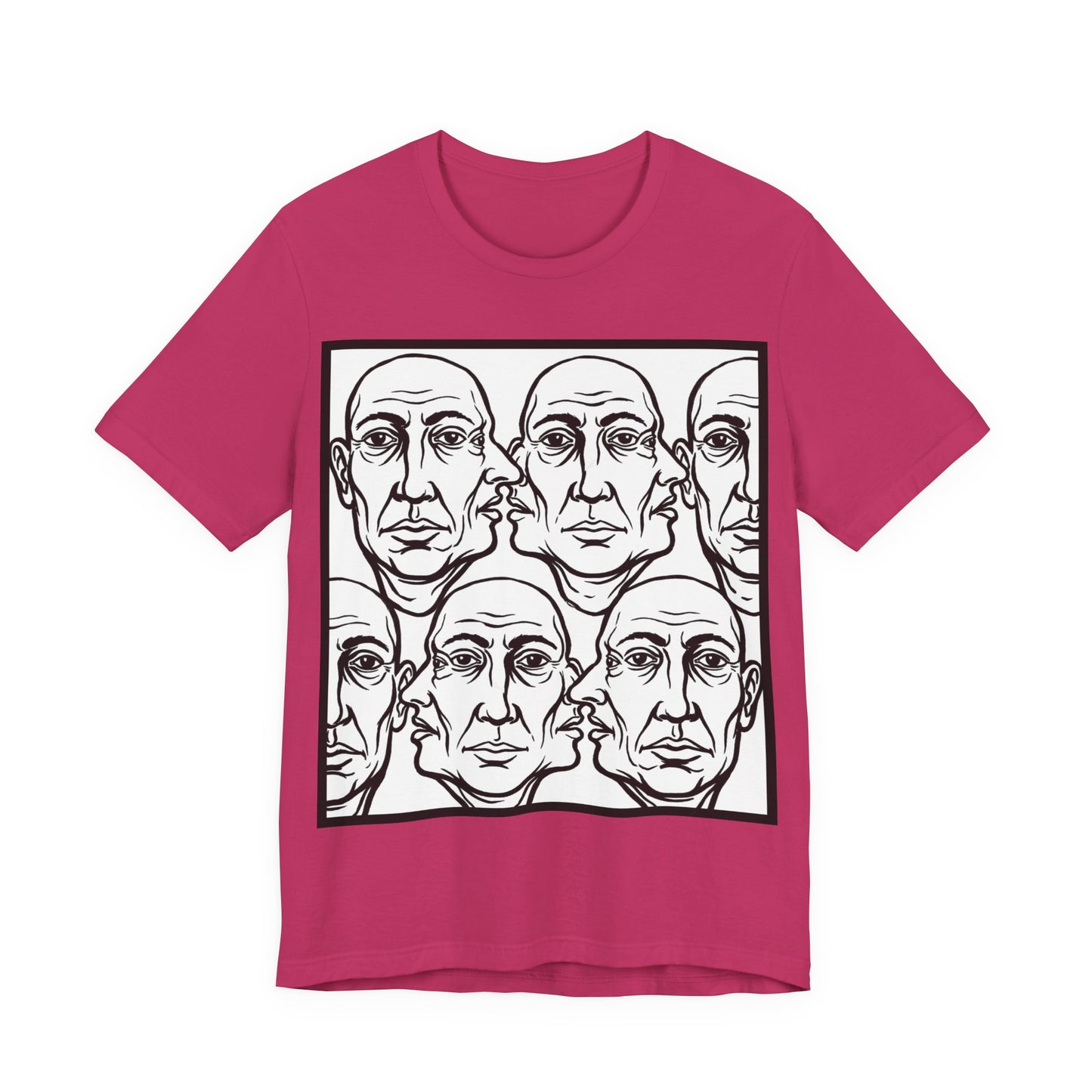 HotGossip - Version 2 - Monochrome Repeating Faces Tee – Abstract Expressionist Portrait T-Shirt