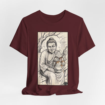 Bad Buddha Sundae Sketch Tee — Religious Humor Buddha Graphic T-Shirt