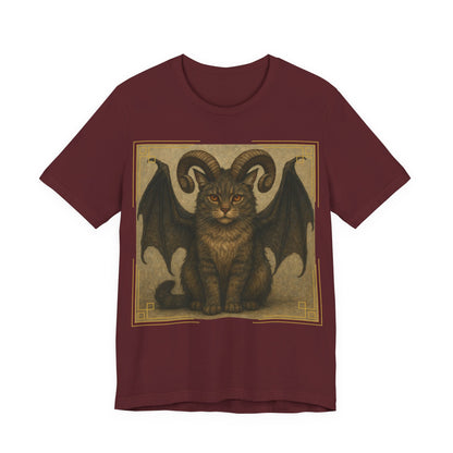 Folklore - Gothic Demon Cat T-Shirt — Horned Winged Feline Graphic Tee