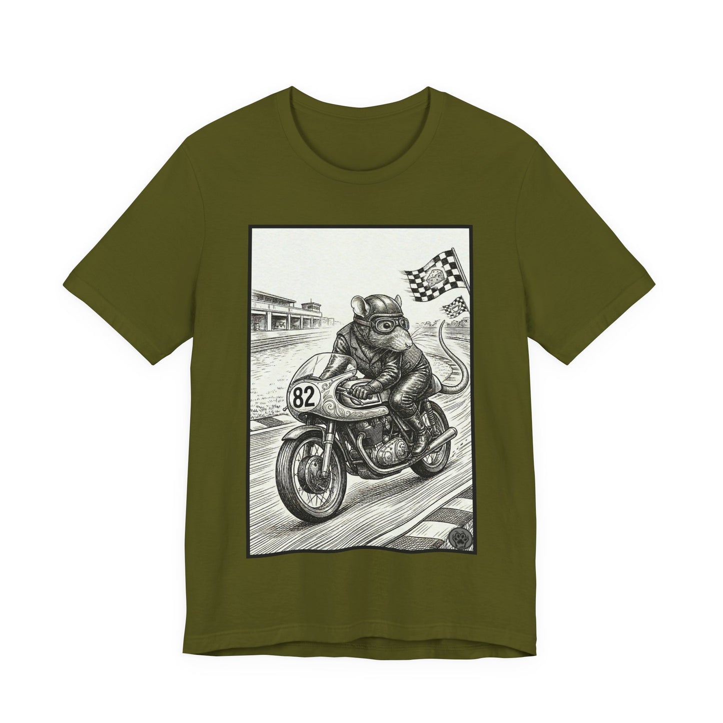 Ratney - "Rat Race" - Motorcycle Rat Racing T‑Shirt — Vintage Racer Graphic Tee