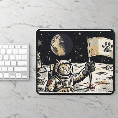 SpaceCat Conquers The Moon! - Cat Astronaut Hero Moon Landing Mousepad