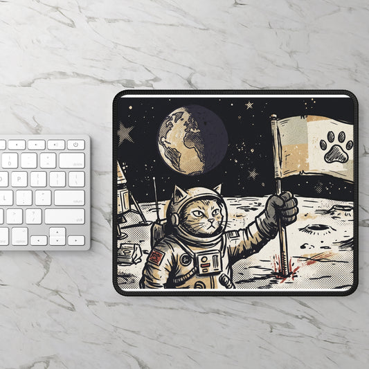 SpaceCat Conquers The Moon! - Cat Astronaut Hero Moon Landing Mousepad