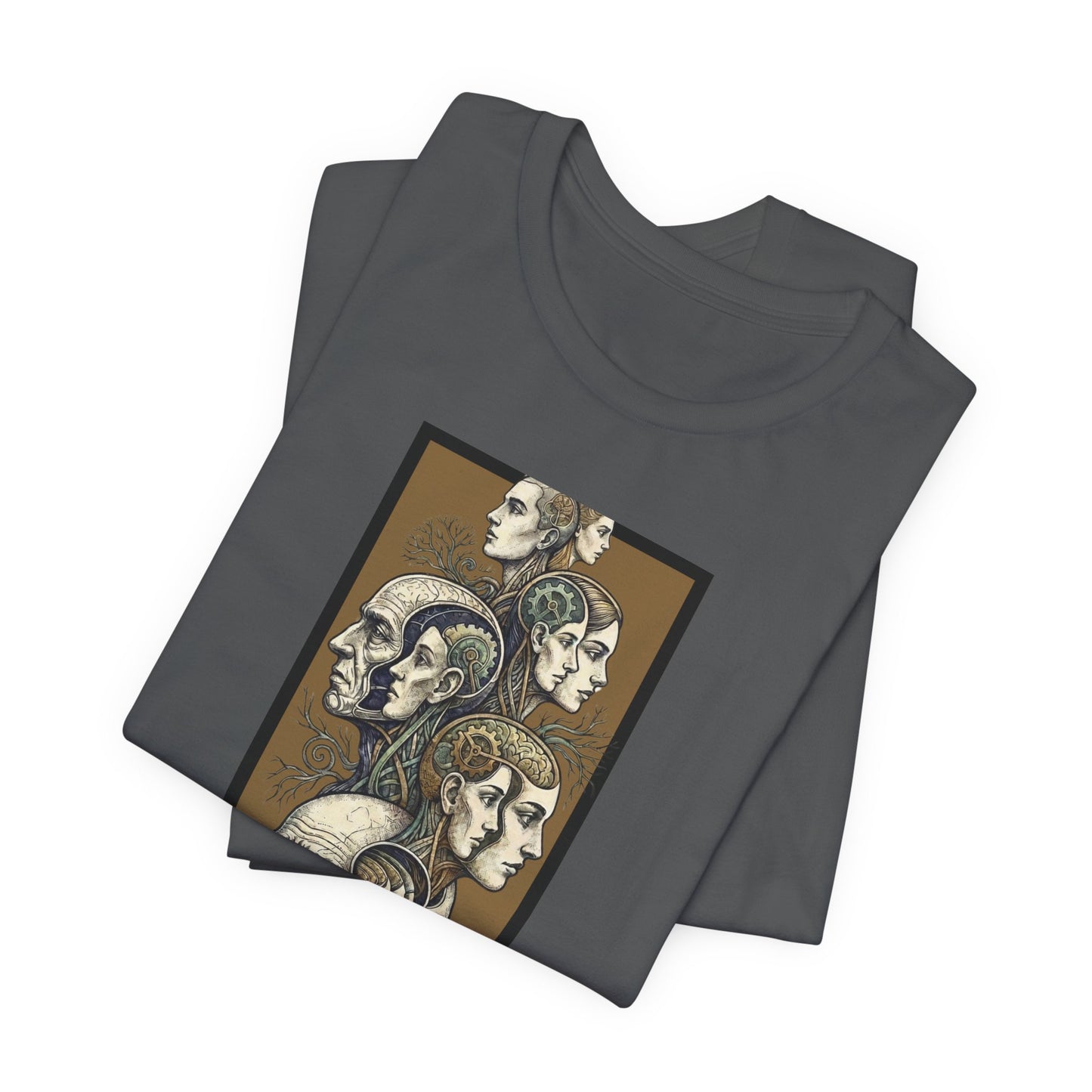 Family of Thought - Gold - Anatomical Heads Vertical Collage T-Shirt