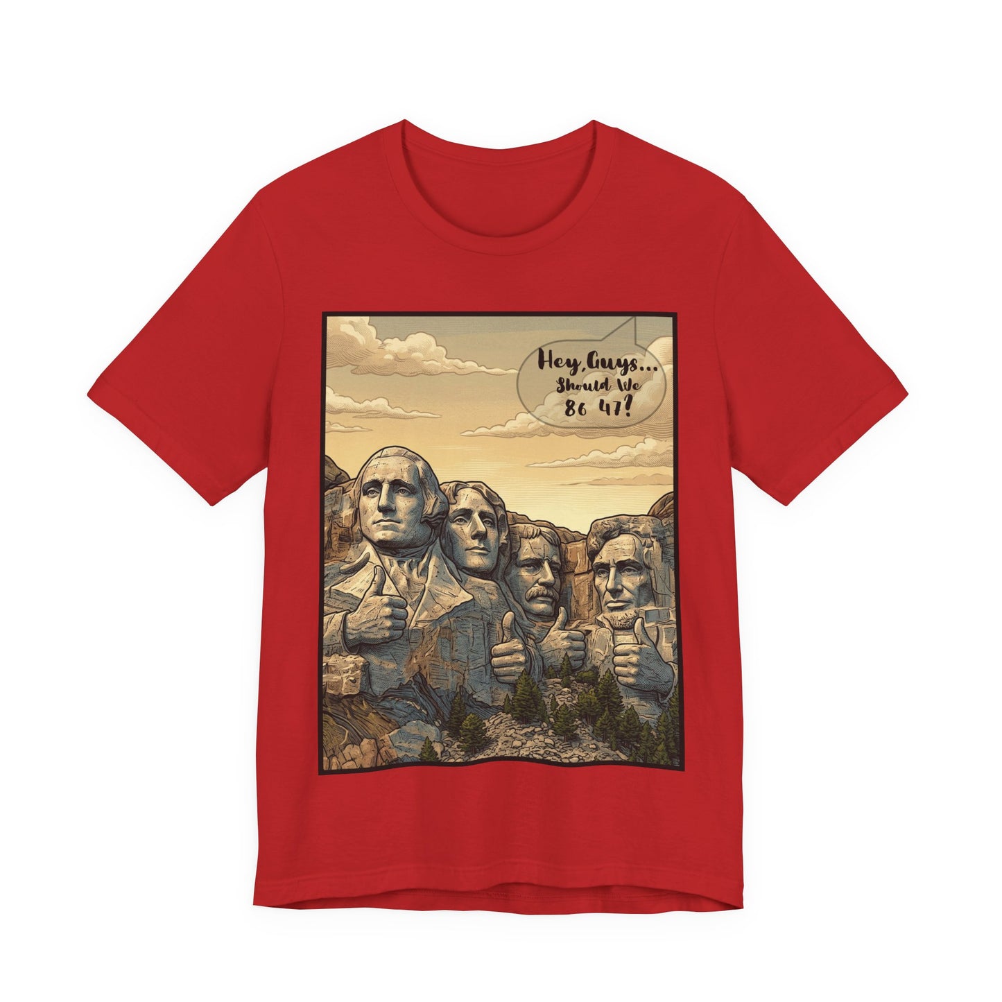 Mount Rushmore Thumbs Up Tee — Vintage Patriotic Graphic T-Shirt - Voice of God