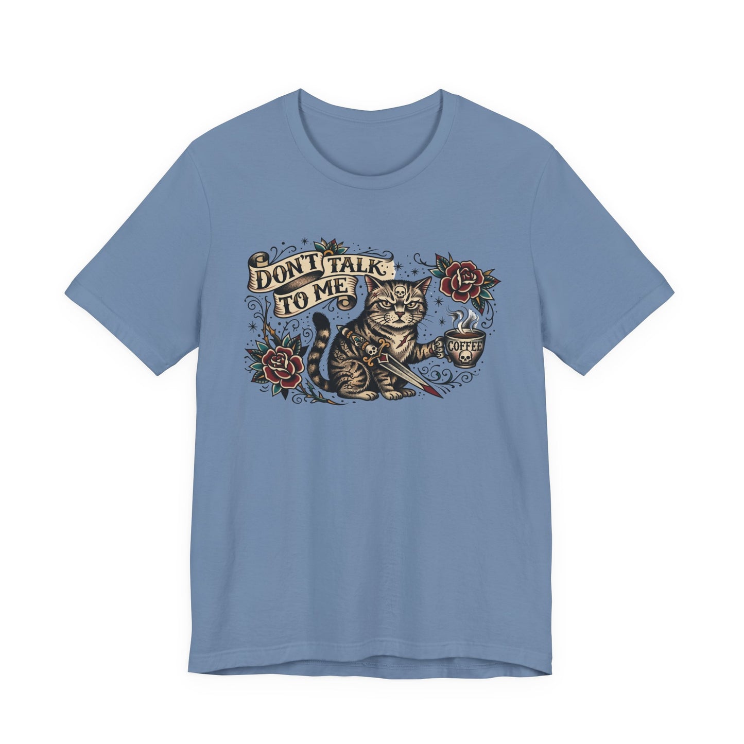 VOID - Don't Talk To Me Cat Tee — Vintage Tattoo Style Graphic T-Shirt