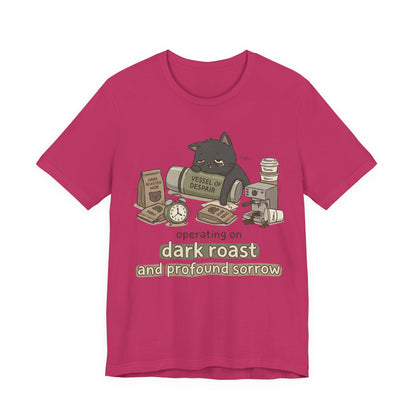 VOID - Coffee Cat T-Shirt — "Operating on Dark Roast and Profound Sorrow" Cute Coffee Tee