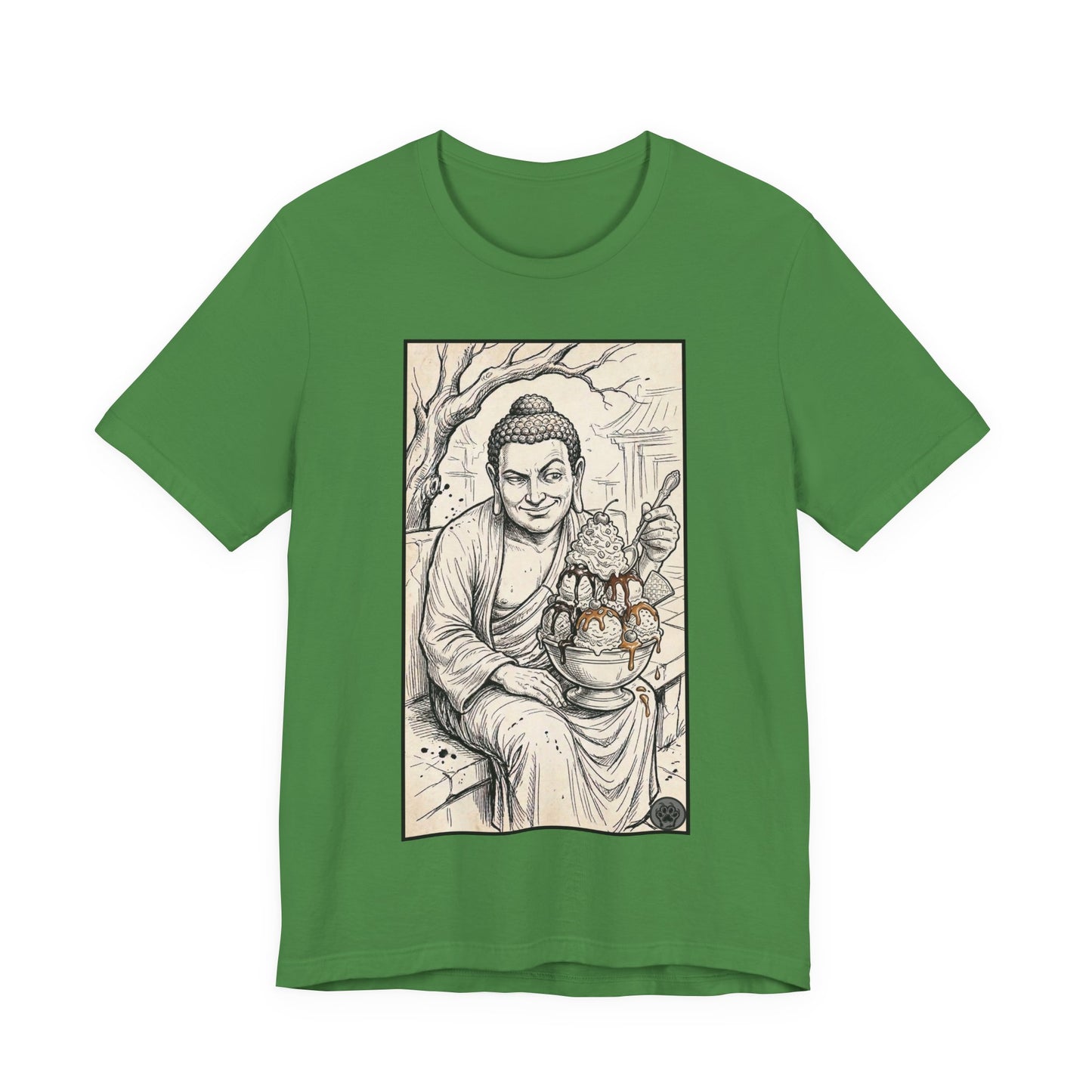 Bad Buddha Sundae Sketch Tee — Religious Humor Buddha Graphic T-Shirt