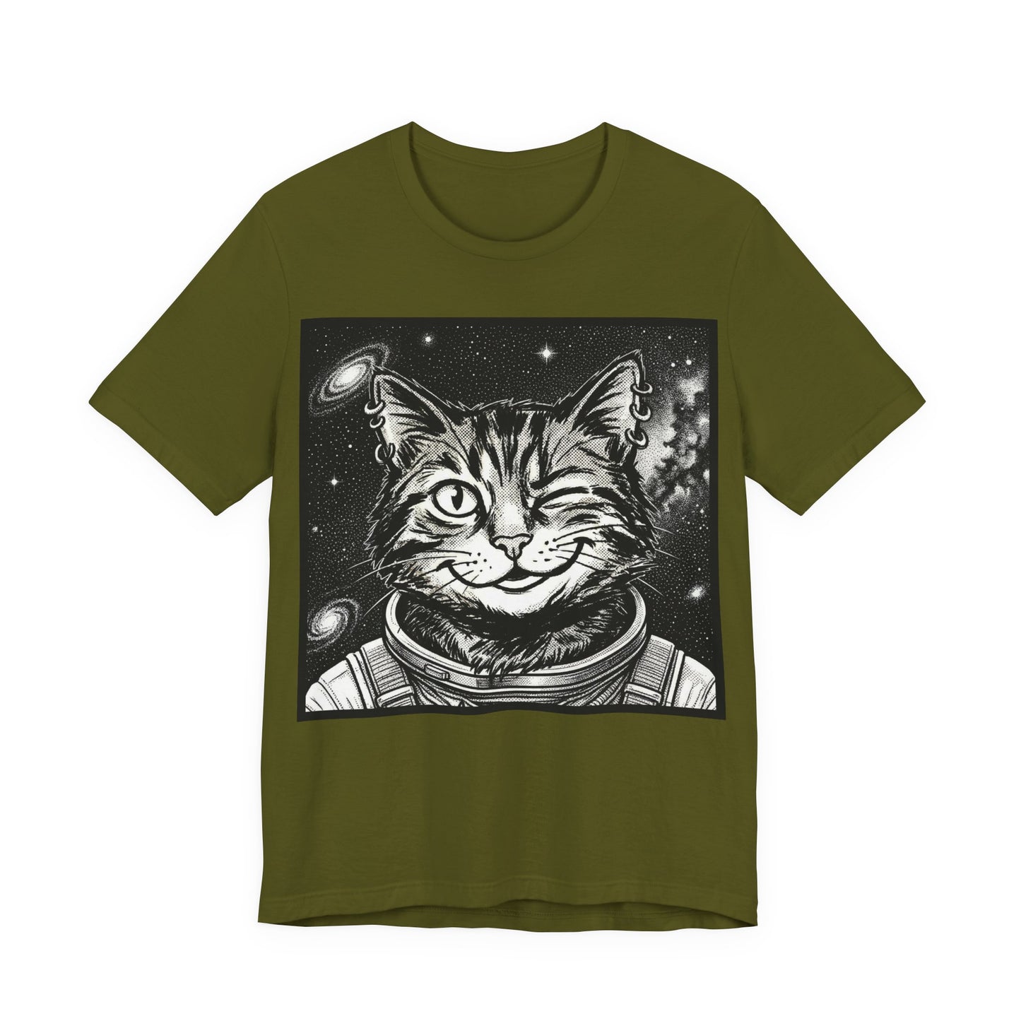 WinkyCat - The Astronaut (NO Gesture) Cat T-Shirt — Winking Space Kitty Graphic Tee