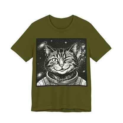 WinkyCat - The Astronaut (NO Gesture) Cat T-Shirt — Winking Space Kitty Graphic Tee