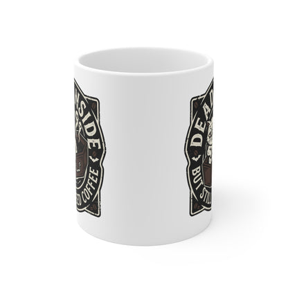VOID - Dead Inside But Still Need Coffee Mug — Funny Goth Cat 11oz Coffee Cup