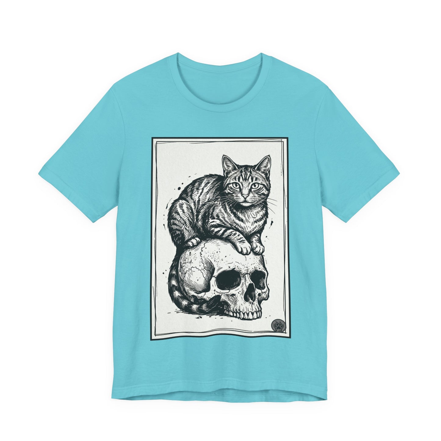 DarkArts Collection - Cat & Skull 3 Graphic Tee — Gothic Cat Skull T‑Shirt