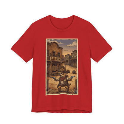 SheriffPaco - Vertical - Chihuahua Sheriff Western Saloon Showdown T-Shirt — Vintage Cowboy Sheriff Puppy Dog Graphic Tee