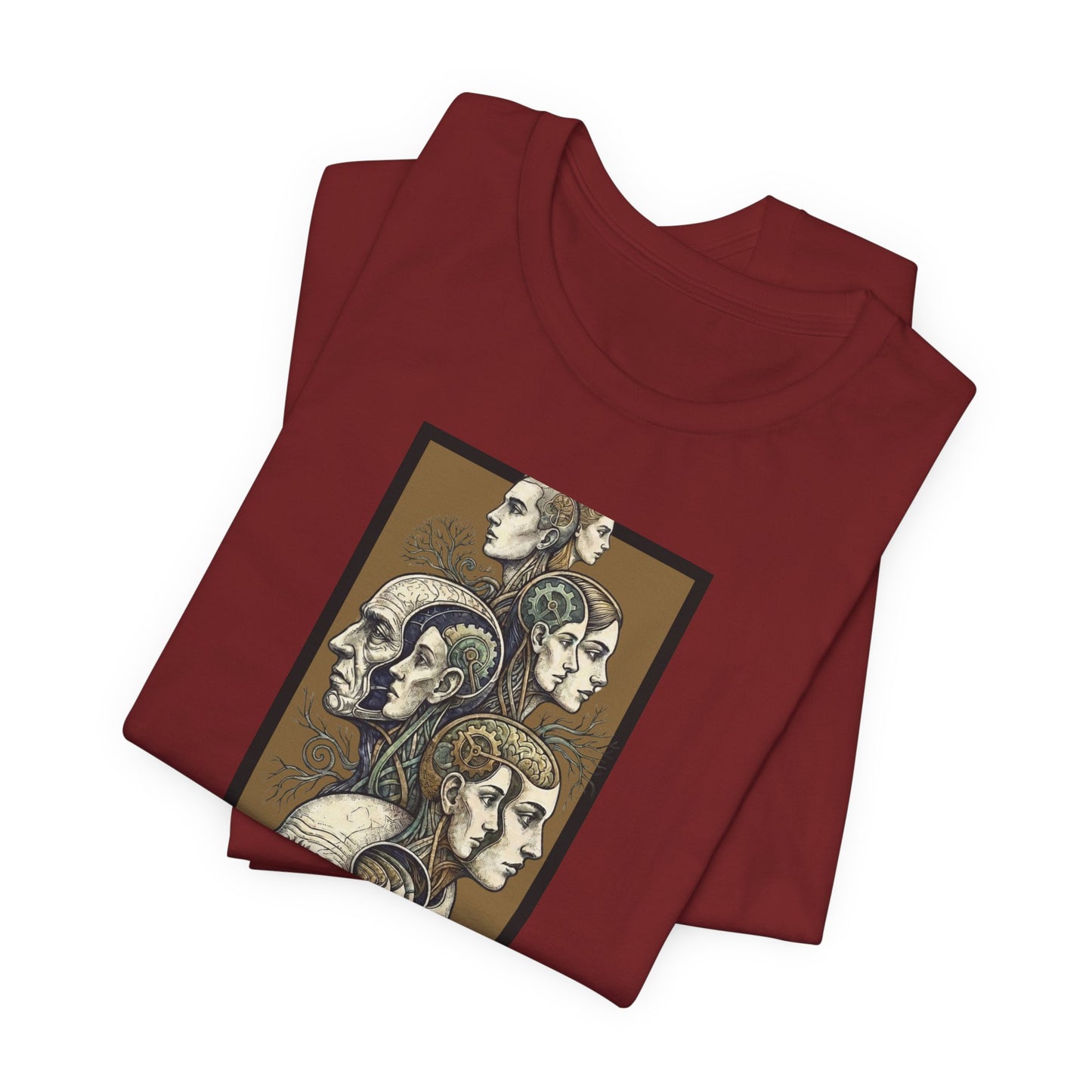 Family of Thought - Gold - Anatomical Heads Vertical Collage T-Shirt