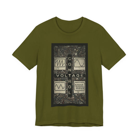 CV Control Voltage - Modular Analog Synthesizer Tee — Vintage Synth Waveform Graphic T-Shirt