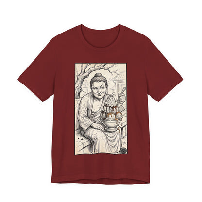 Bad Buddha Sundae Sketch Tee — Religious Humor Buddha Graphic T-Shirt