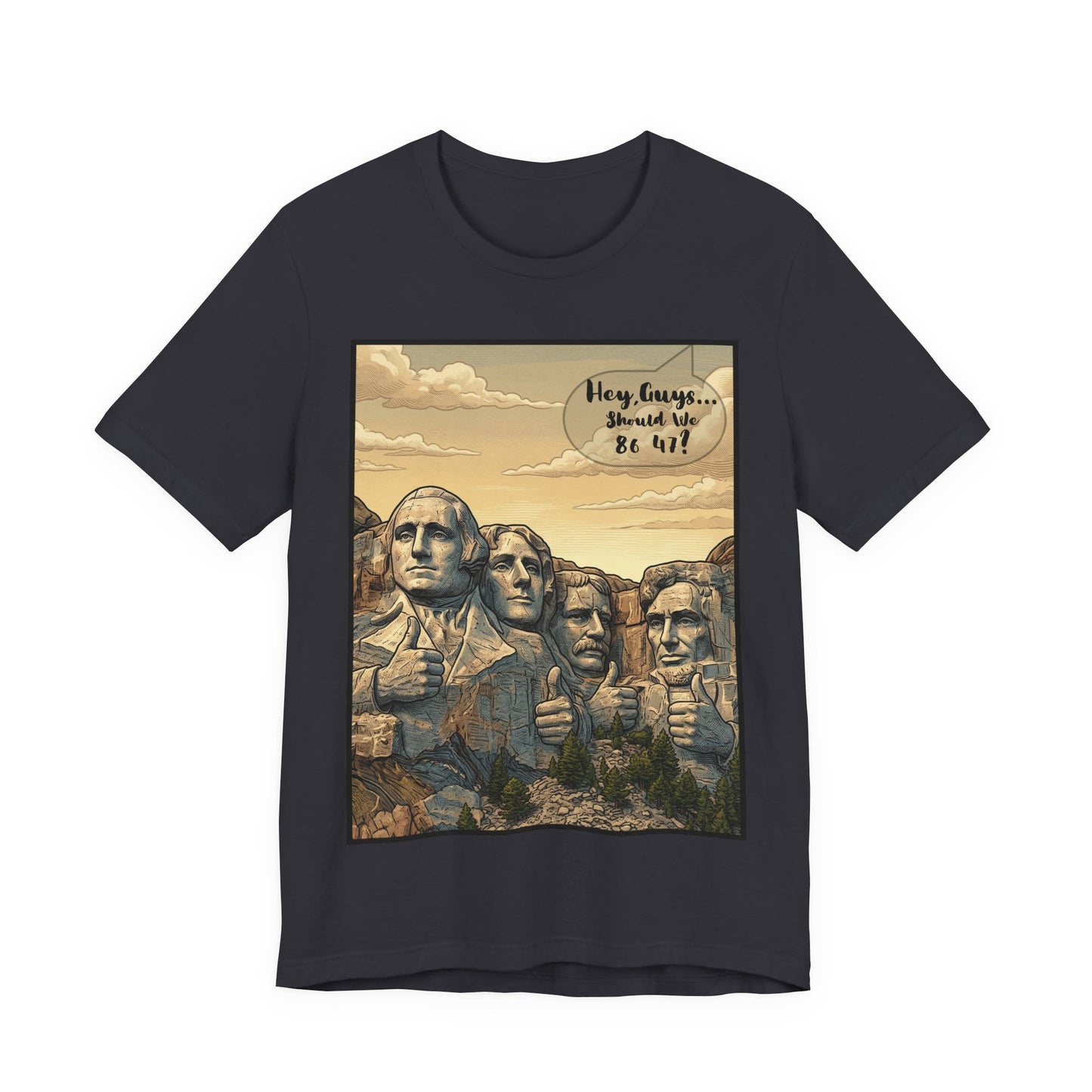 Mount Rushmore Thumbs Up Tee — Vintage Patriotic Graphic T-Shirt - Voice of God