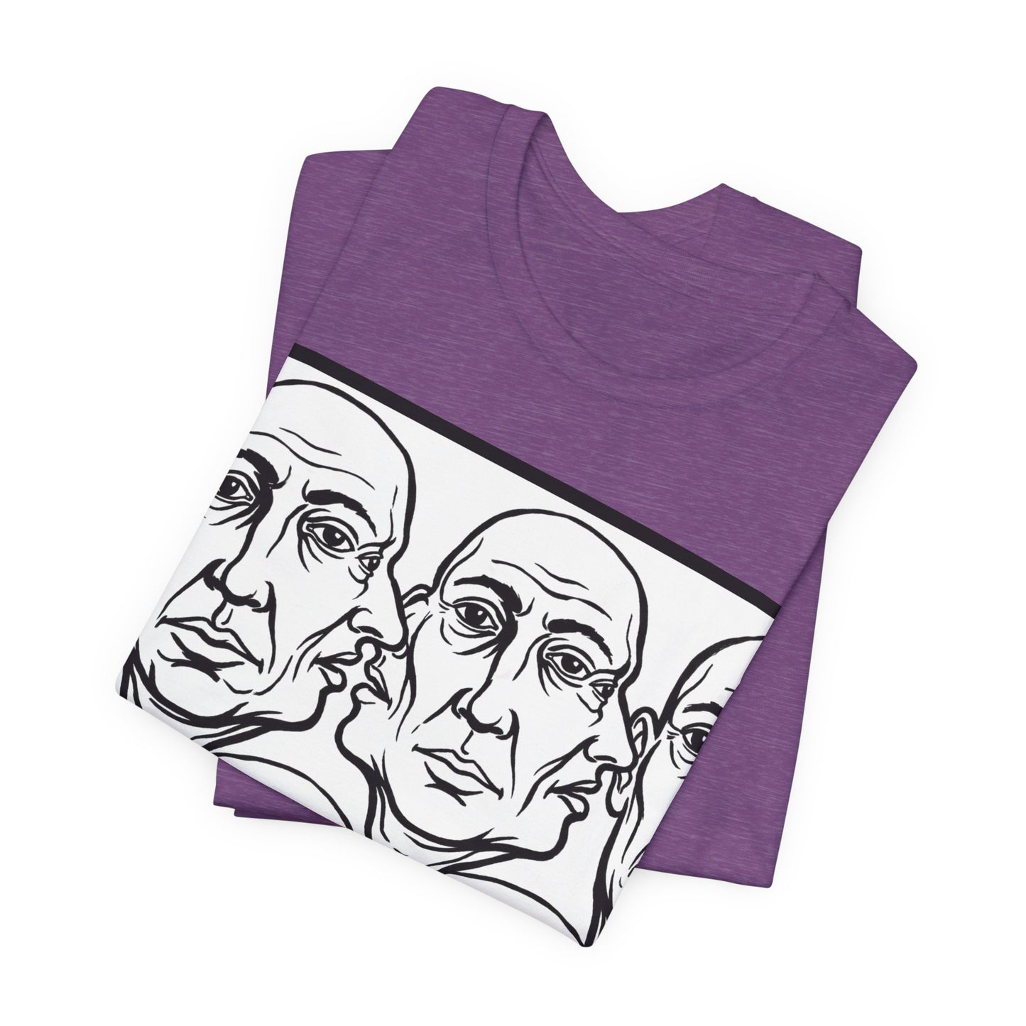 HotGossip - Version 2 - Monochrome Repeating Faces Tee – Abstract Expressionist Portrait T-Shirt