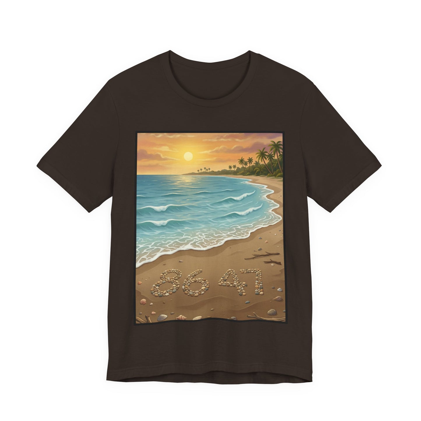 Another Nice Day At The Beach - Vertical - Beach Sunset Tee — Coastal Tropical Shoreline Graphic T‑Shirt