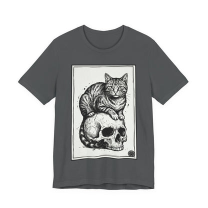 DarkArts Collection - Cat & Skull 3 Graphic Tee — Gothic Cat Skull T‑Shirt