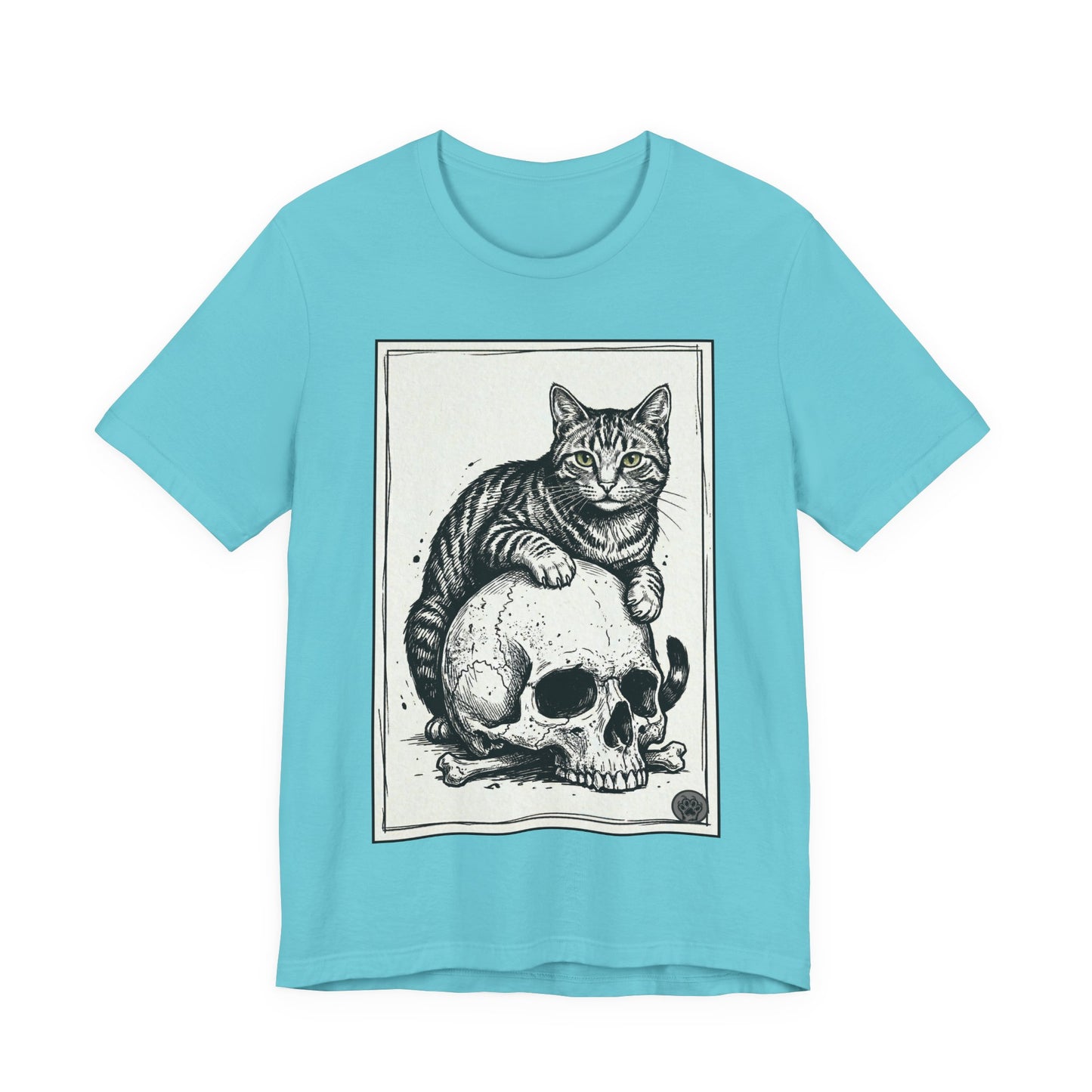 DarkArts Collection - Cat & Skull T-Shirt – Gothic Cat Illustration Tee
