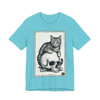 DarkArts Collection - Cat & Skull T-Shirt – Gothic Cat Illustration Tee