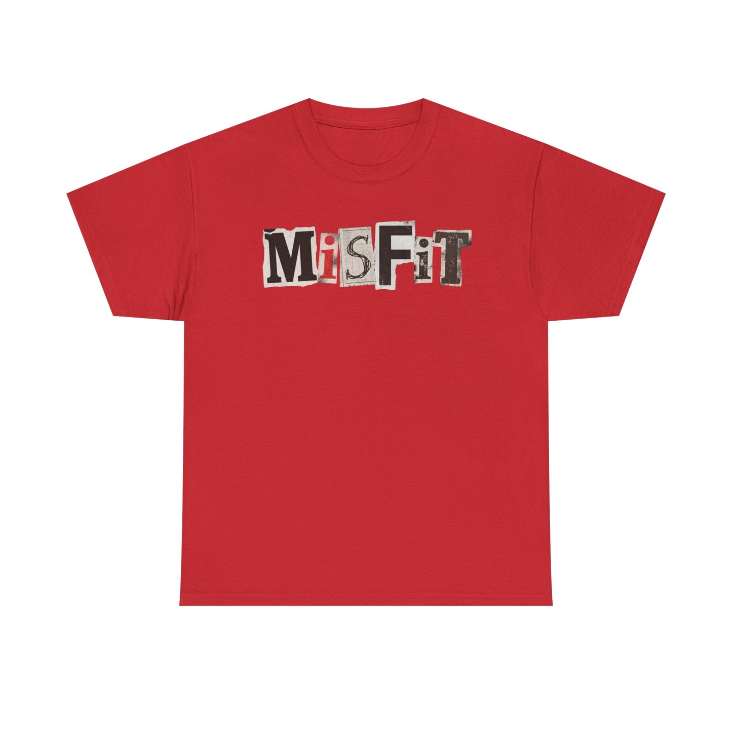 PBFMF - Misfit Graphic Tee — Vintage Ransom-Note Lettering Mental Health T-Shirt