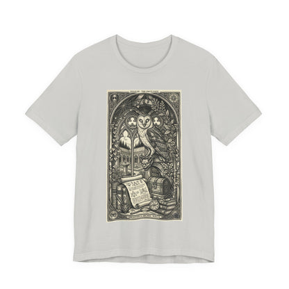 DarkArts Collection - Owl - Gothic Owl Tarot Tee — Vintage Occult Illustration Shirt