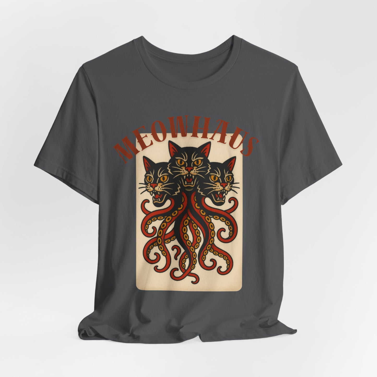 The Magic Three - Vintage Tattoo Meowhaus Cat-Octopus Graphic Tee