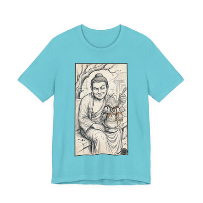 Bad Buddha Sundae Sketch Tee — Religious Humor Buddha Graphic T-Shirt