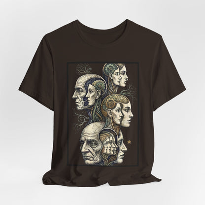 Family of Thought - Crop - Evolution of Minds T-Shirt — Surreal Human Faces Art Tee